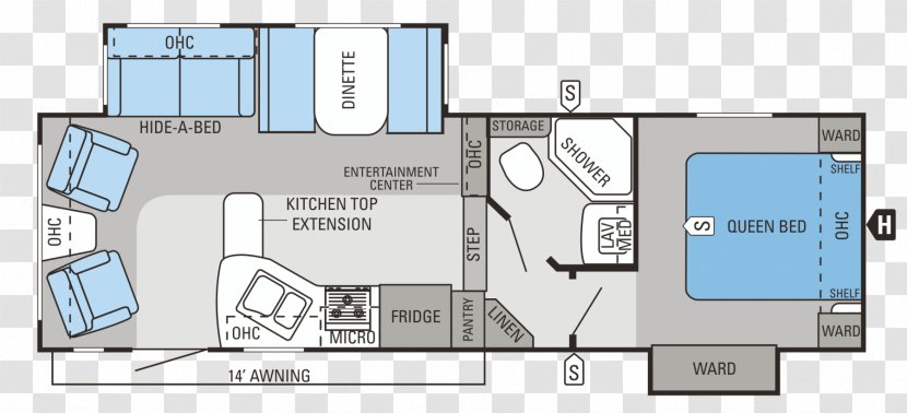 Floor Plan Jayco, Inc. Fifth Wheel Coupling Caravan Campervans - Trailer - Table And Chairs Transparent PNG