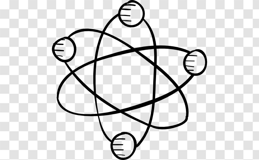 Atomic Nucleus Nuclear Fission Power Orbital - Black And White - Symbol Transparent PNG