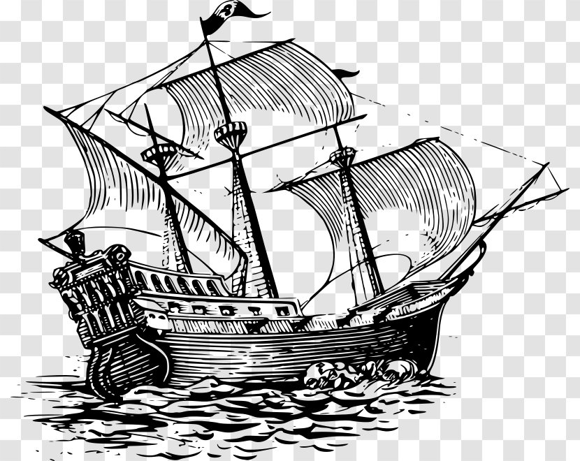 Drawing Sailing Ship Piracy Clip Art Transparent PNG