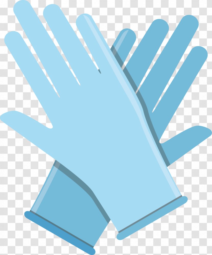 Medical Glove Euclidean Vector Disposable - Blue - Gloves Material Transparent PNG