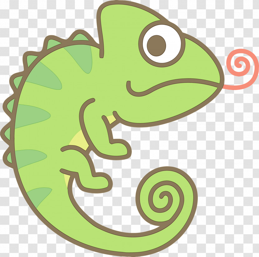 Green Lizard Chameleon Cartoon Reptile Transparent PNG