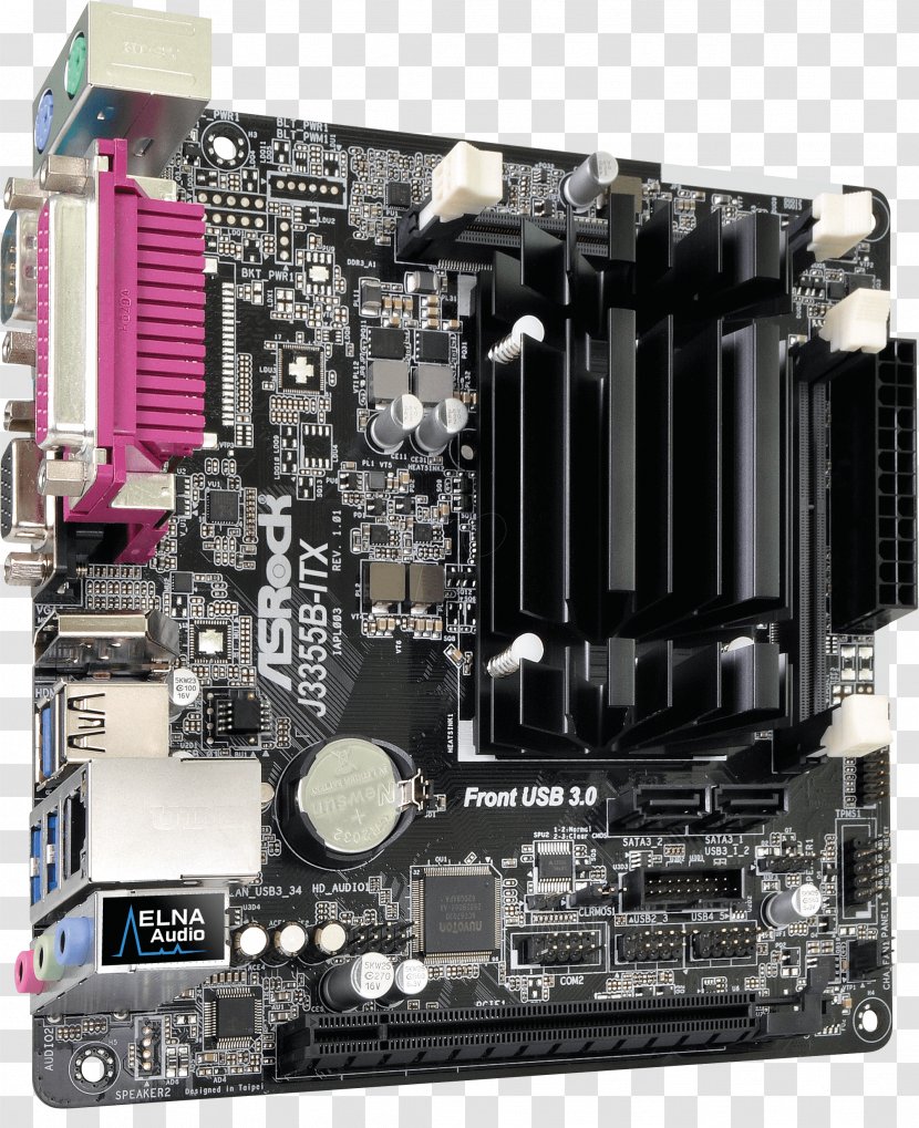 Intel ASRock J3455B-ITX Motherboard Mini-ITX DDR3 SDRAM Transparent PNG