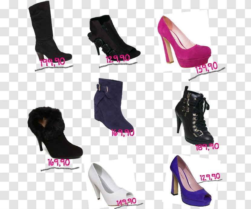 Boot High-heeled Shoe Pink M Font Transparent PNG