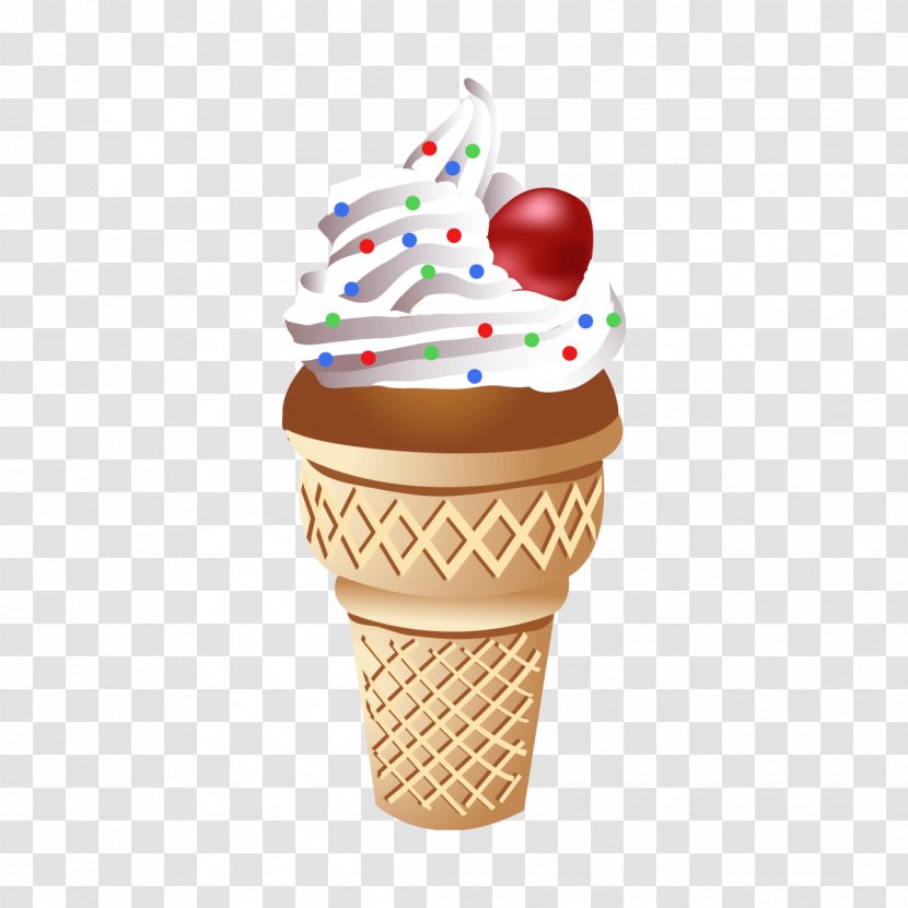 Chocolate Ice Cream Sundae Cone Biscuit Roll - Food - Color Transparent PNG