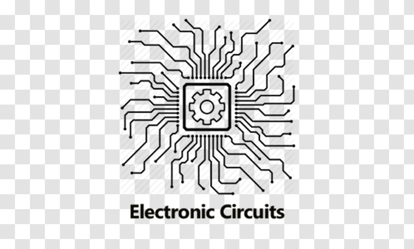 Electronic Circuit Digital Electronics Diagram Printed Board - Monochrome - Computer Transparent PNG