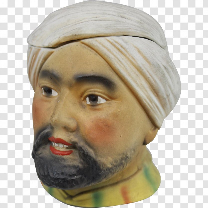 Turban Cap Portrait Of A Man (Self Portrait?) Bisque Porcelain Keffiyeh Transparent PNG