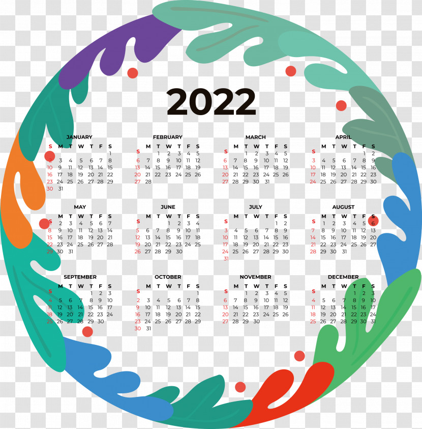 2022 Calendar 2022 Printable Yearly Calendar Printable 2022 Calendar Transparent PNG