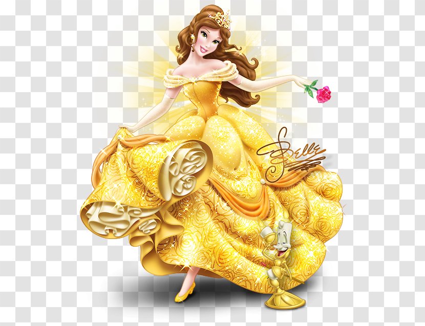 Belle Elsa Beast Cinderella Rapunzel - Yellow Transparent PNG