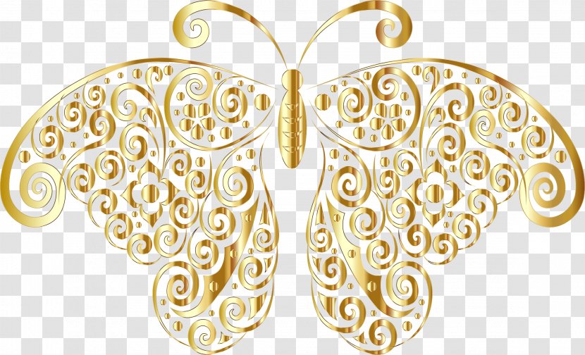 Butterfly Desktop Wallpaper Gold Clip Art - Invertebrate - Golden Pattern Transparent PNG