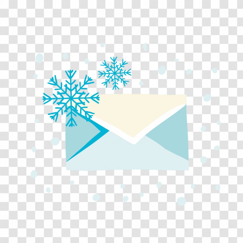 Envelope - Designer - Blue Snowflakes Transparent PNG
