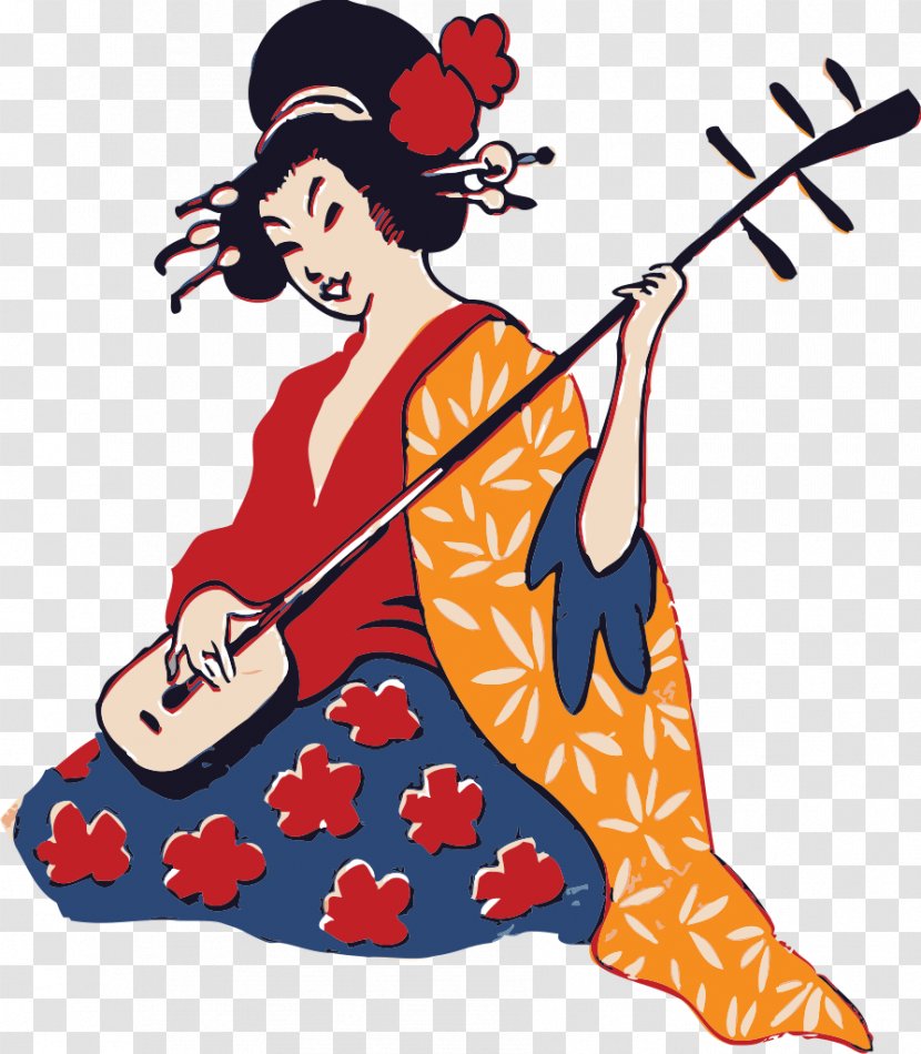 Geisha Japanese Art Drawing Clip - Watercolor - Chinese Painting Transparent PNG