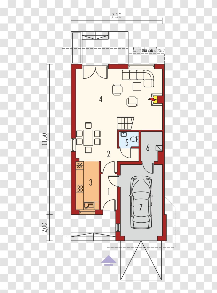 Floor Plan House Garage Building Square Meter - Archipelag Transparent PNG