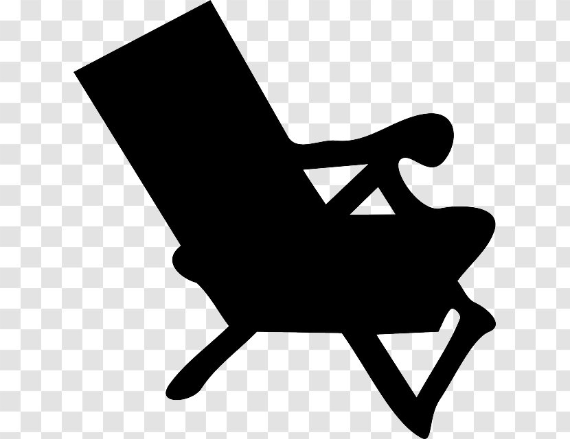 Chair Beach Clip Art - Black And White Transparent PNG