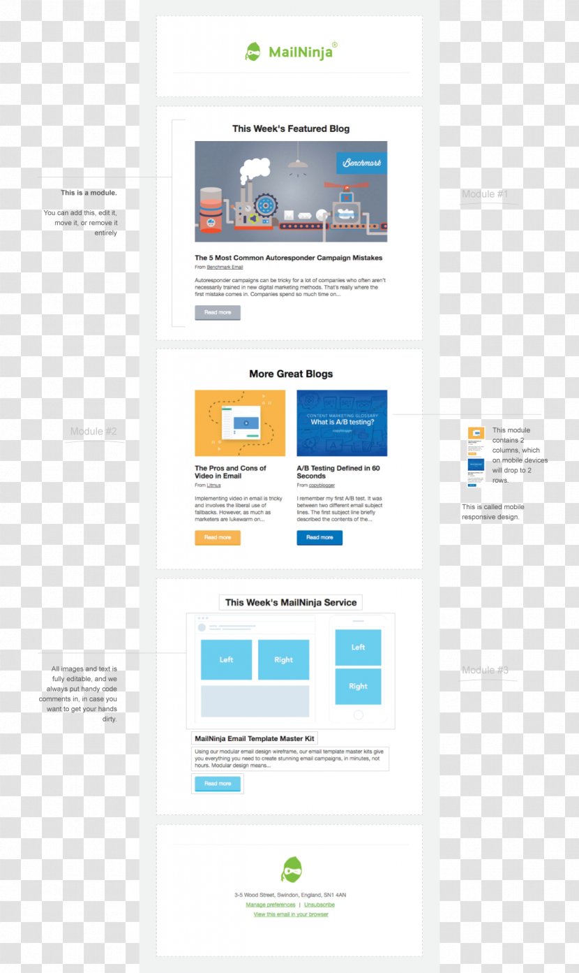 Responsive Web Design HTML Email Video Newsletter Transparent PNG
