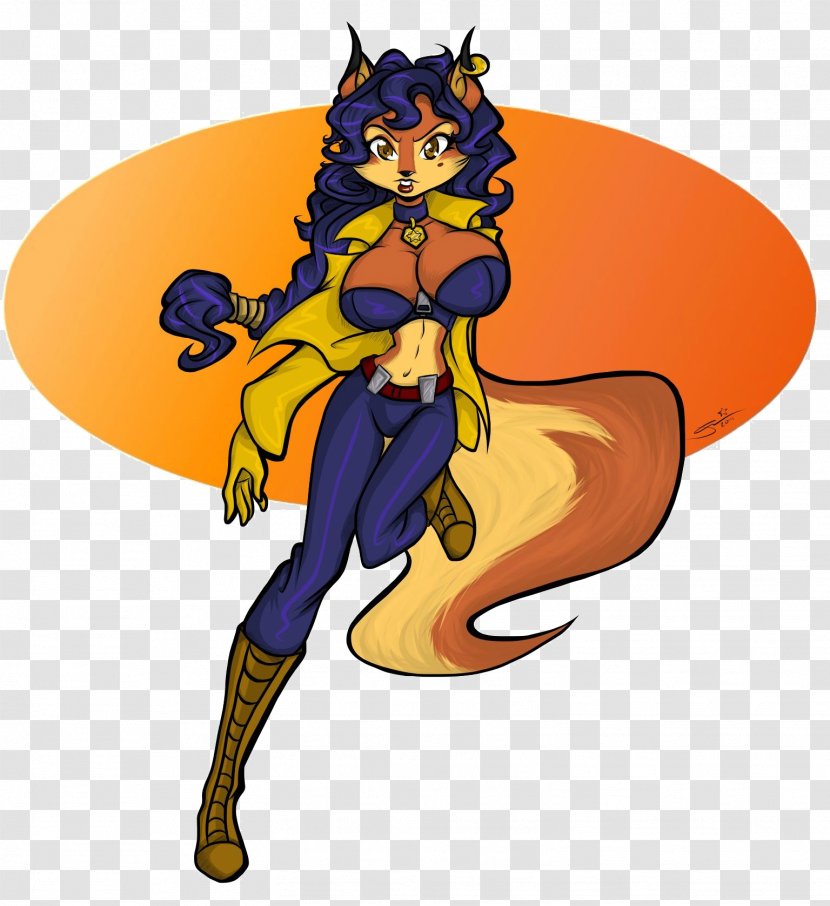 Sly Cooper And The Thievius Raccoonus Inspector Carmelita Fox Work Of Art - Mythical Creature Transparent PNG