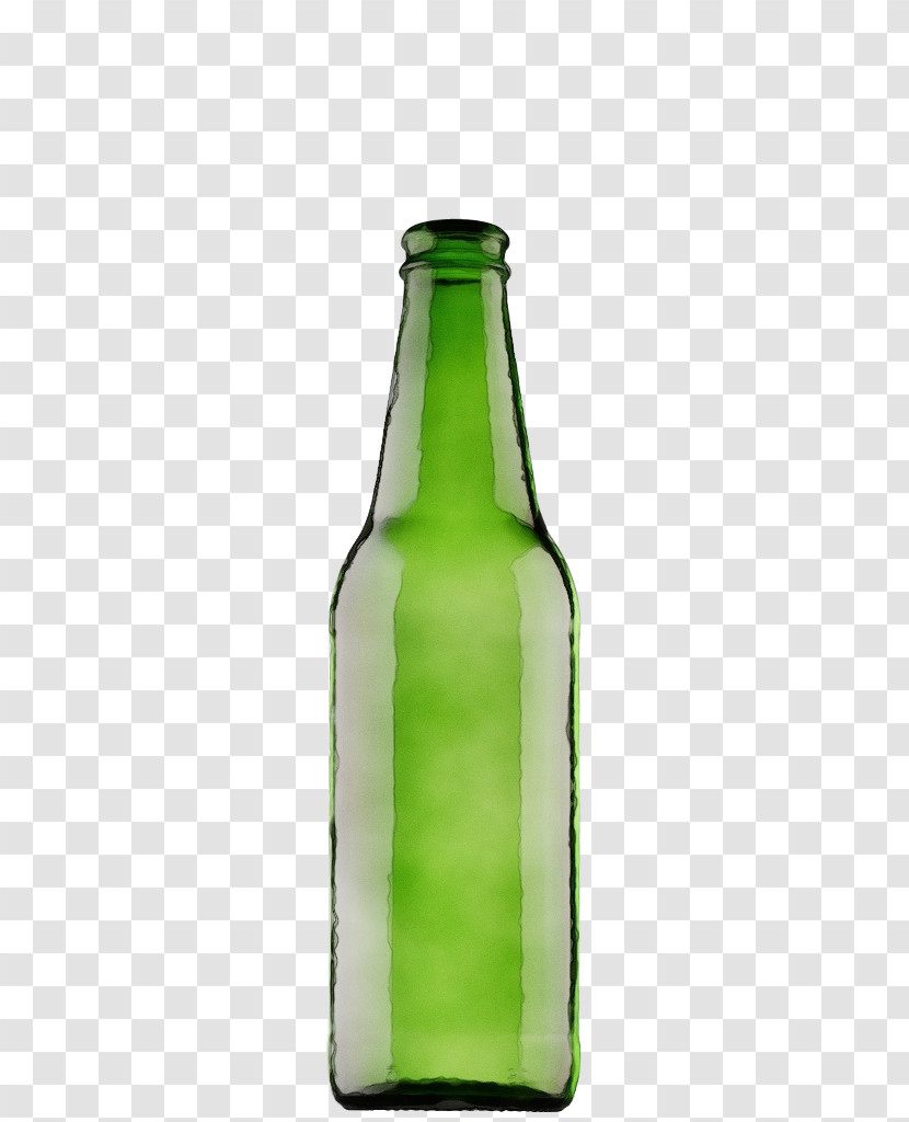 Bottle Green Glass Bottle Beer Bottle Drinkware Transparent PNG