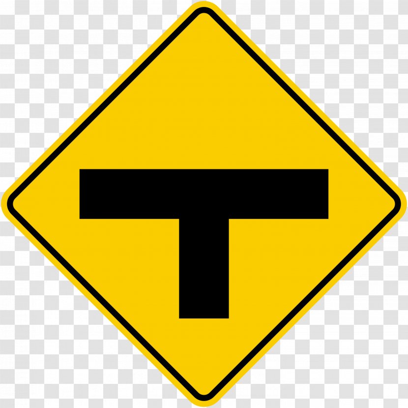 Intersection Three-way Junction Traffic Sign Clip Art - Road Signs Transparent PNG