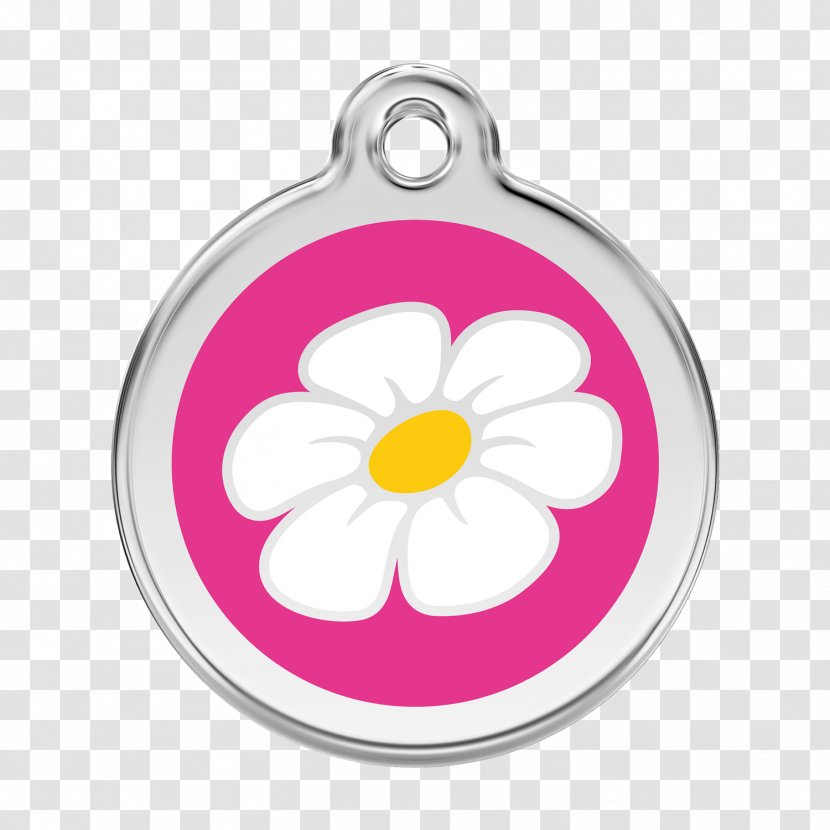 Dog Dingo Cat Pet Tag - Pink Daisy Transparent PNG