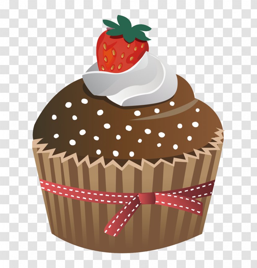 Cupcake Muffin Chocolate Cake Strawberry Cream - Sugar - Hand Painted Transparent PNG