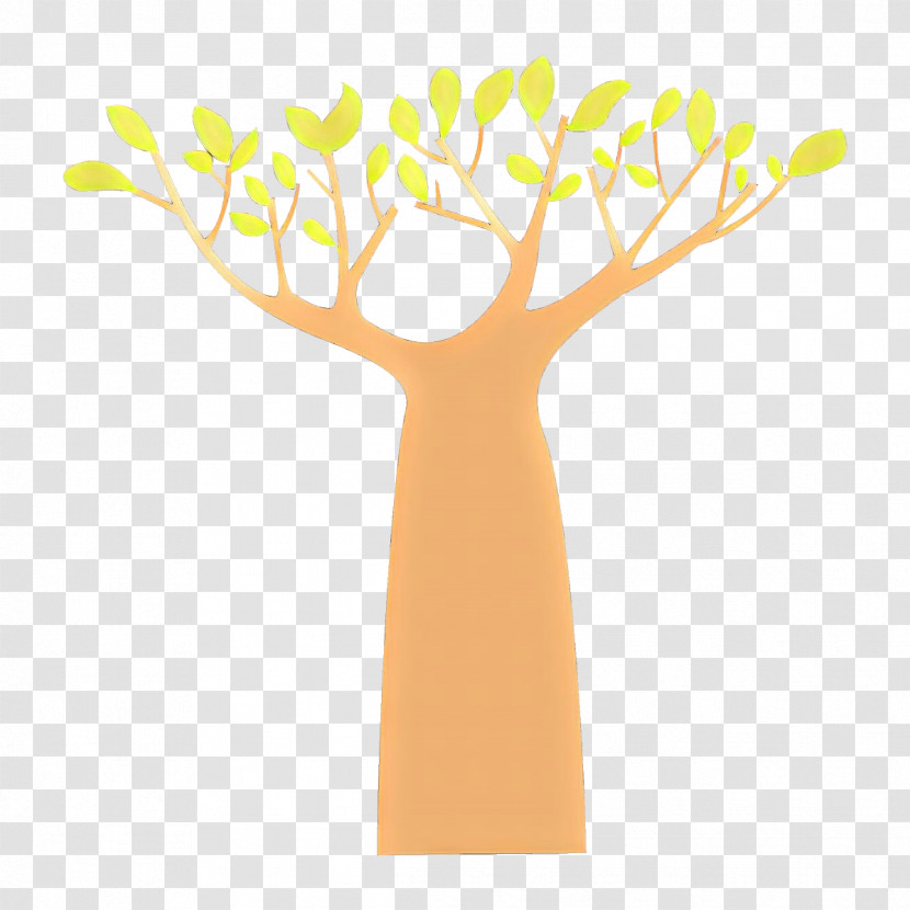Yellow Tree Leaf Hand Branch Transparent PNG