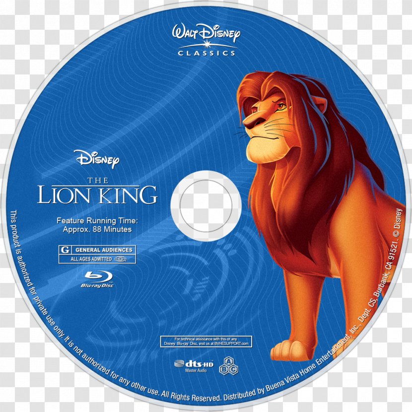 Blu-ray Disc DVD Compact Walt Disney Platinum And Diamond Editions - The Lion King Transparent PNG