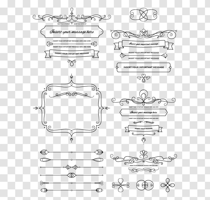 Wedding Logo Clip Art - Line - Pattern Border Transparent PNG