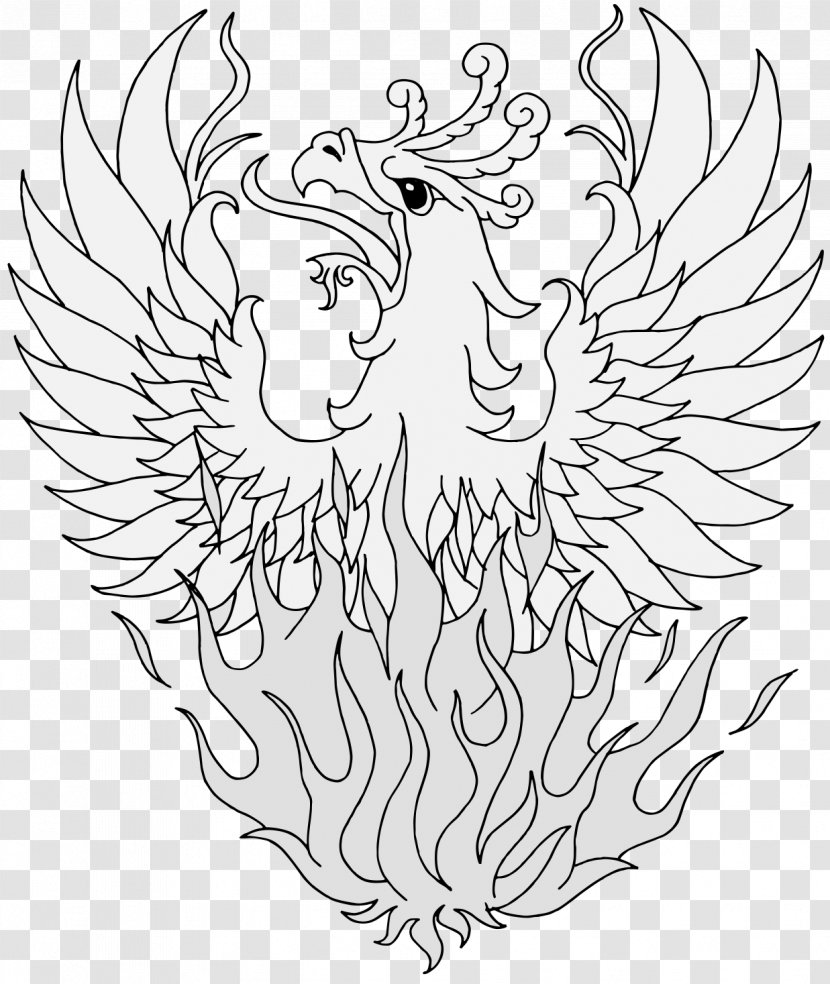 Heraldry Clip Art Illustration Image - Watercolor - Phoenix Transparent PNG