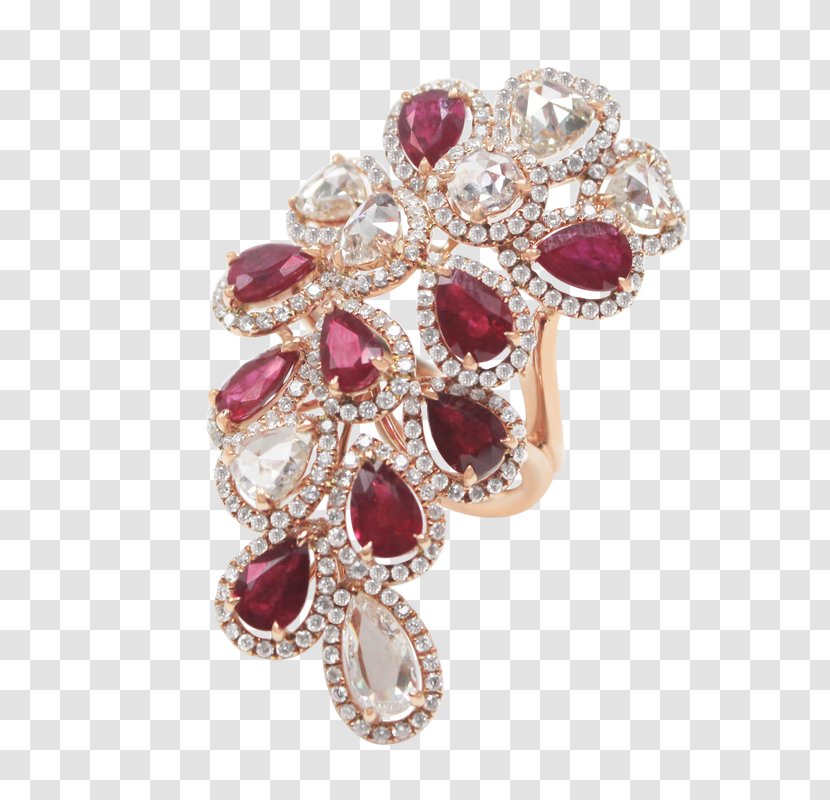 Ruby Earring Jewellery Diamond - Brooch - Icy Transparent PNG