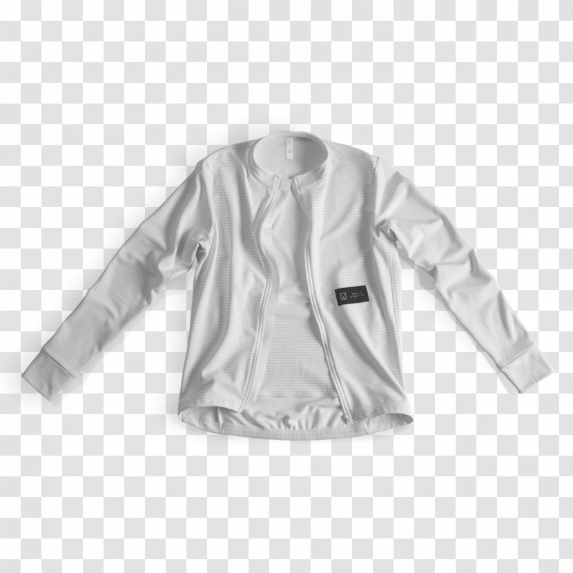 Fleece Jacket Polar Outerwear Sleeve - White - Technical Stripe Transparent PNG