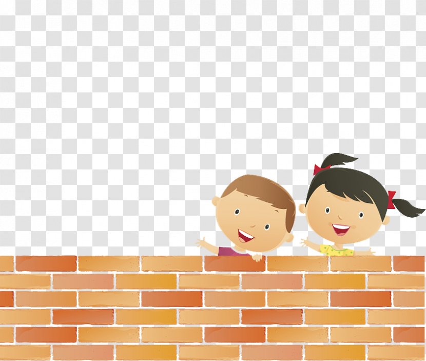 Quadrel Brick Phrase Wall - Building - A Cartoon Illustration Of Child On Transparent PNG