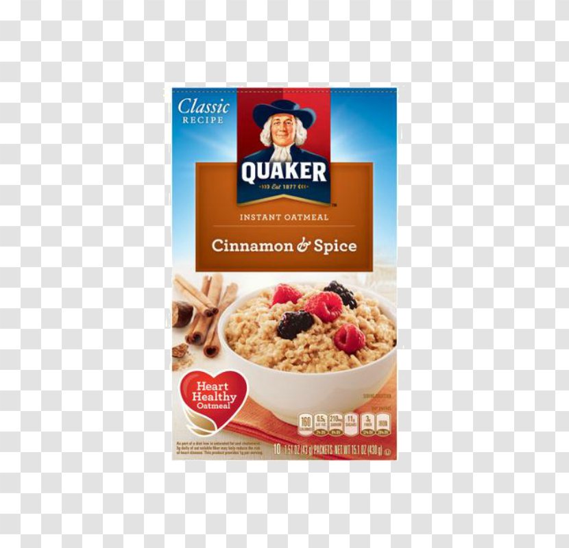 Quaker Instant Oatmeal Breakfast Cereal Apples And Cinnamon Cereals Roll - Crepe Oats Transparent PNG