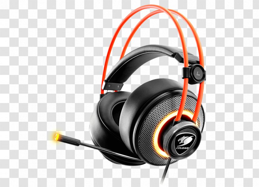 Microphone Cougar Immersa Pro 7.1 RGB Gaming Headset Surround Sound Headphones Virtual - Thermaltake Earbud Isurus 35mm - Destiny Cable Transparent PNG