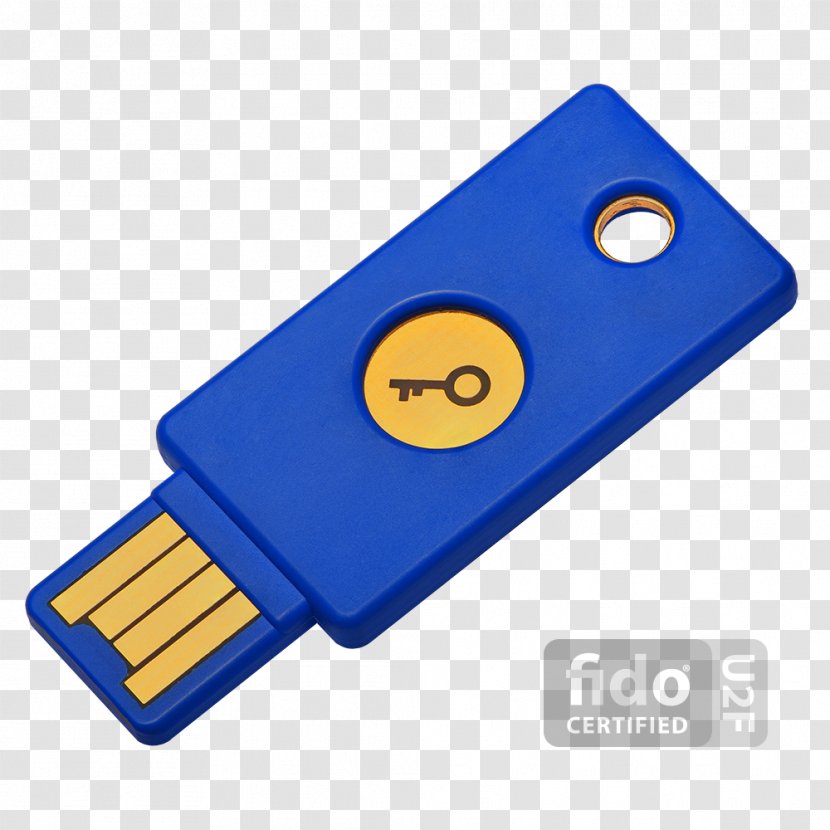 Security Token Universal 2nd Factor FIDO Alliance YubiKey Multi-factor Authentication - Yellow - Key Transparent PNG