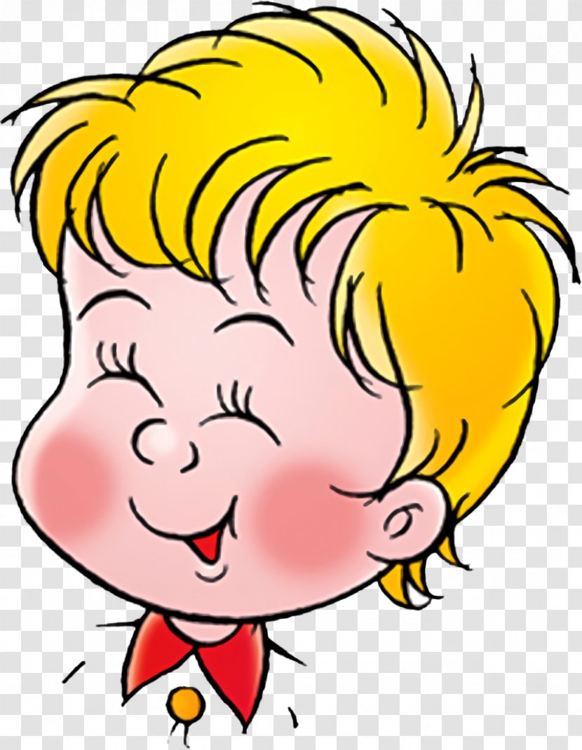 Face Cartoon Hair Cheek Yellow - Head Smile Transparent PNG