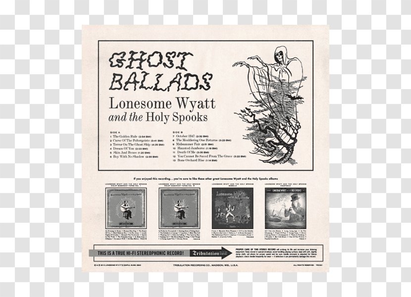 Phonograph Record LP Paper 12-inch Single Blue - Ghost Ballads - Color Transparent PNG