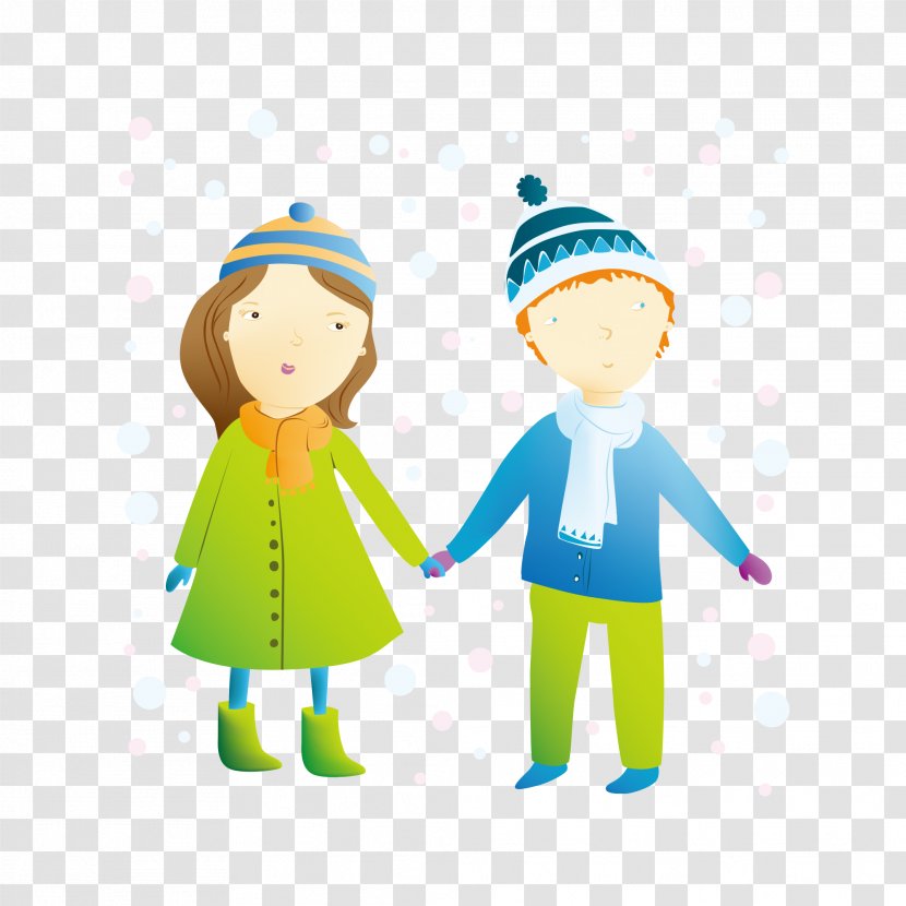 Snowflake Winter - Child - Couple Children Illustration Transparent PNG