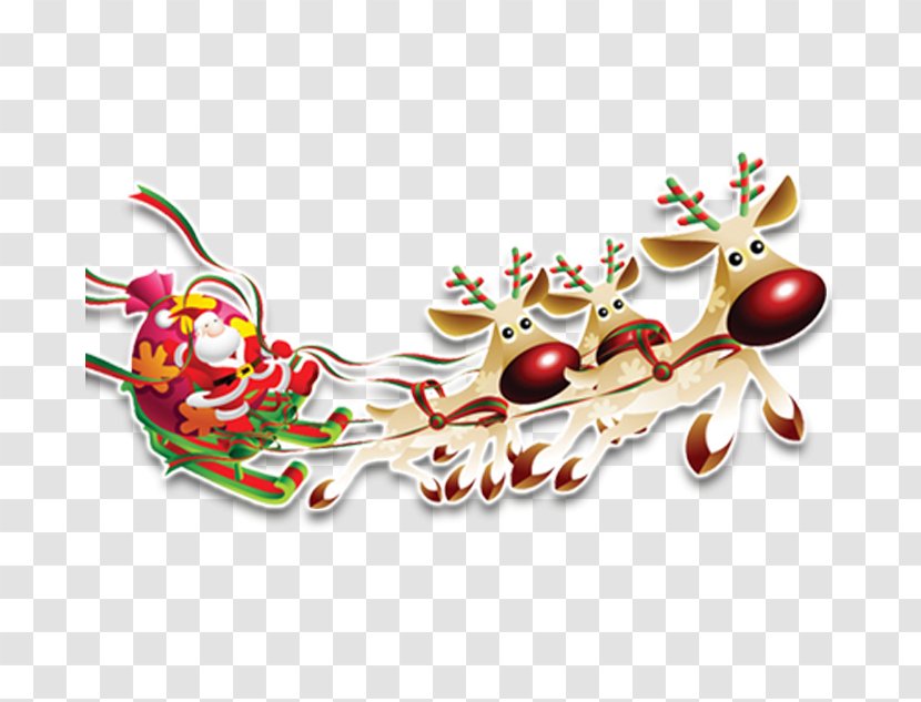Santa Claus Reindeer Christmas Card - New Year Transparent PNG