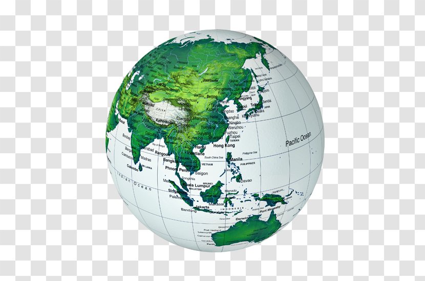 Asia Globe World Map - Earth - Model Transparent PNG