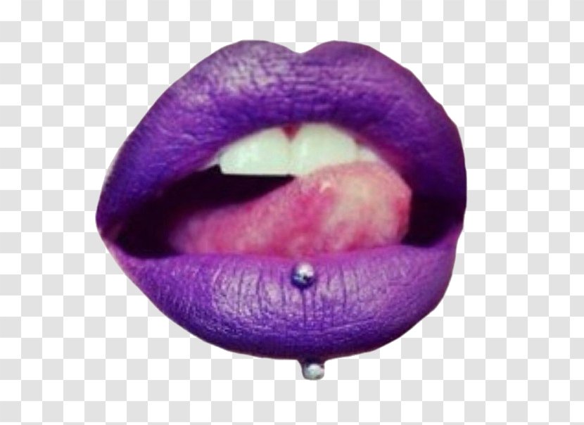 Lip Piercing Body Labret Hair - Eyebrow - Purple Lips Transparent PNG