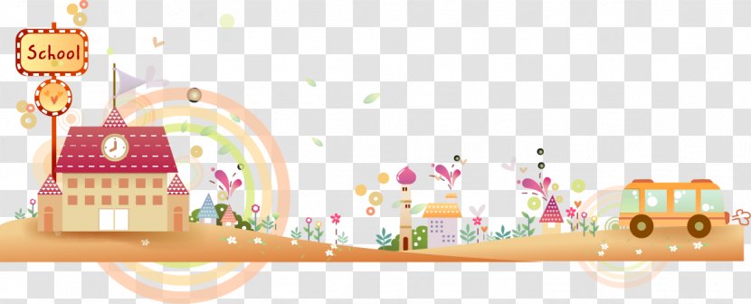 Cartoon Comics Fukei Illustration - Area - Painted Grass Ground House Transparent PNG