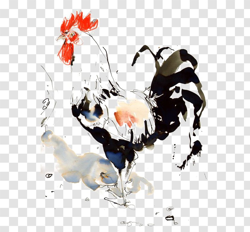 Chicken Rooster Bird Watercolor Painting - Phasianidae - Cock Transparent PNG