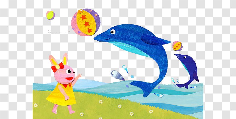 Dolphin Photography Illustration - Dolphins And Rabbits Transparent PNG