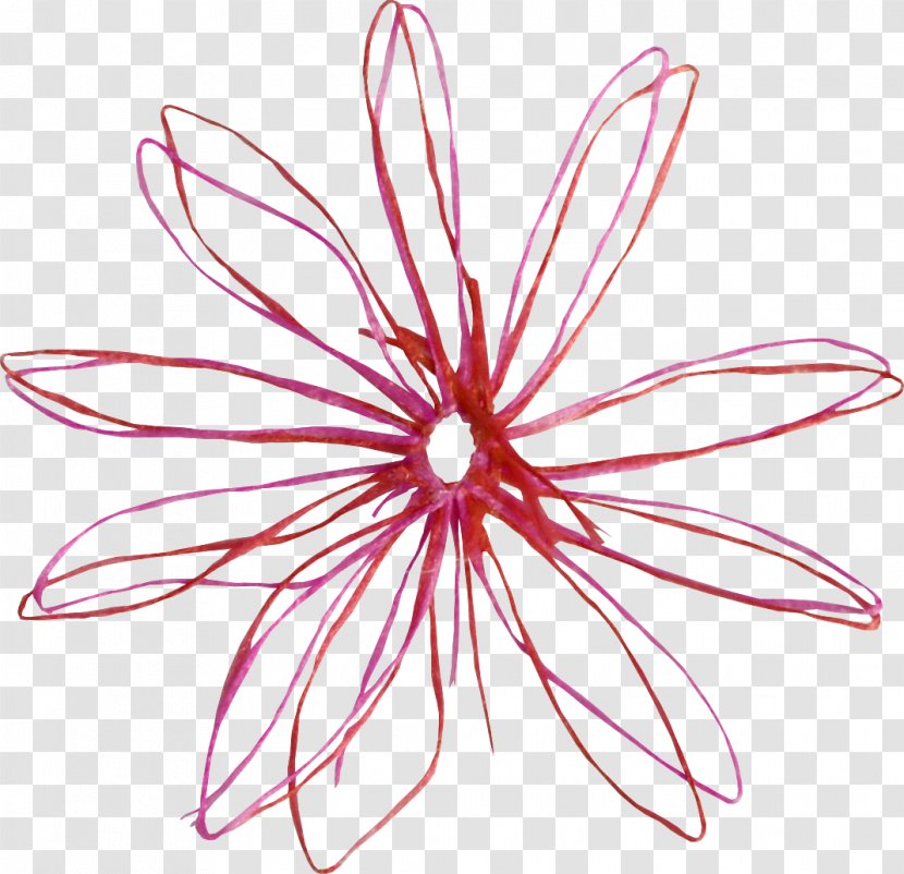 Floral Design Flower Red Designer - Flowering Plant - Creative Flowers Line Transparent PNG
