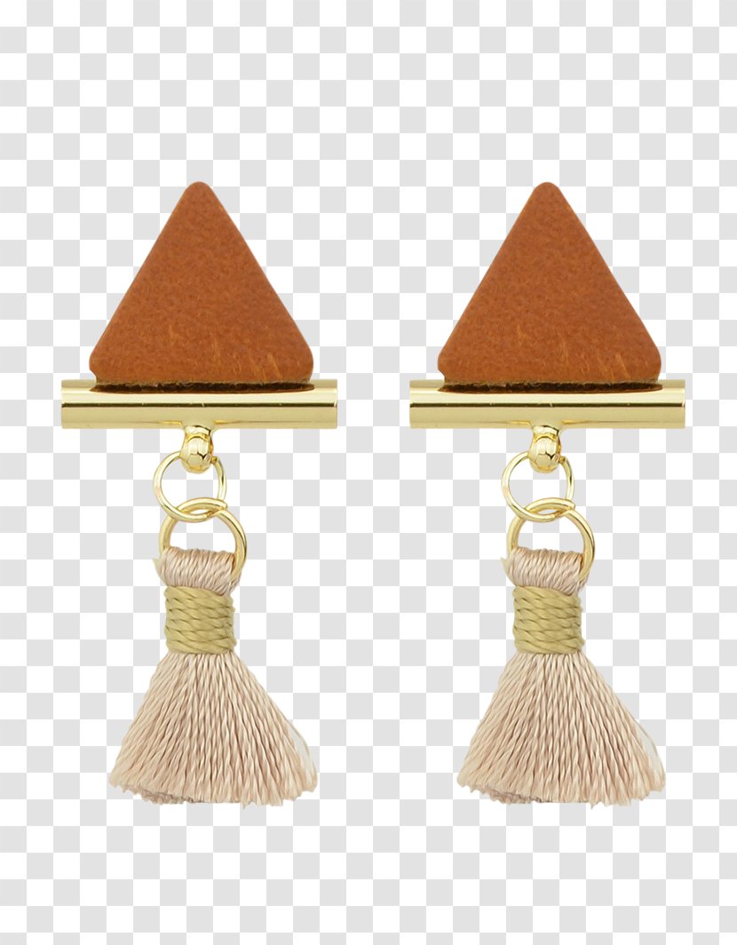 Earring Brown Tassel Triangle - Gold Snowflake Ball Transparent PNG