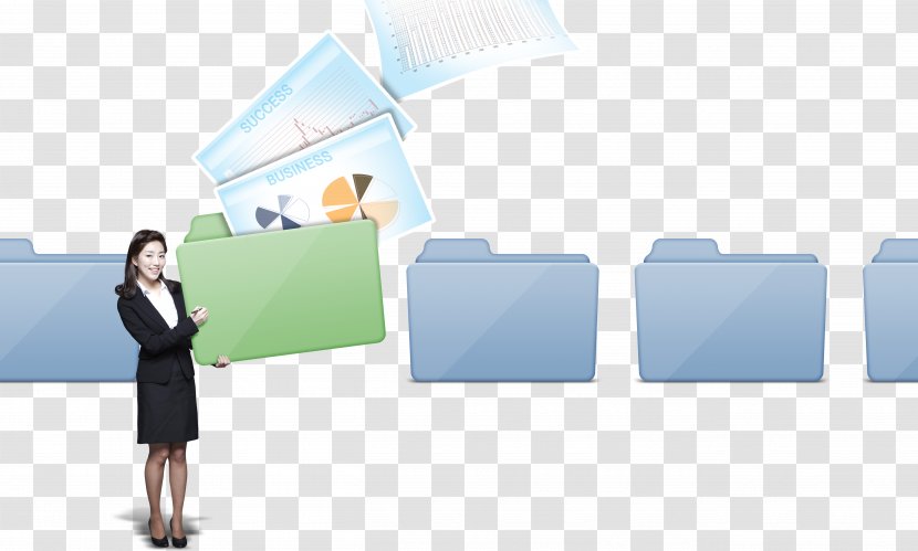 Business Data Recovery Directory Computer File - Woman - Lady Holding A Folder Transparent PNG
