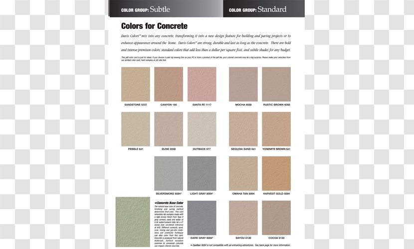 Color Chart Precast Concrete Building Materials - Architectural Engineering - Decorative Transparent PNG