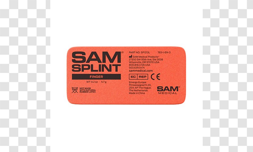 SAM Splint Medicine Brand - Orange Transparent PNG