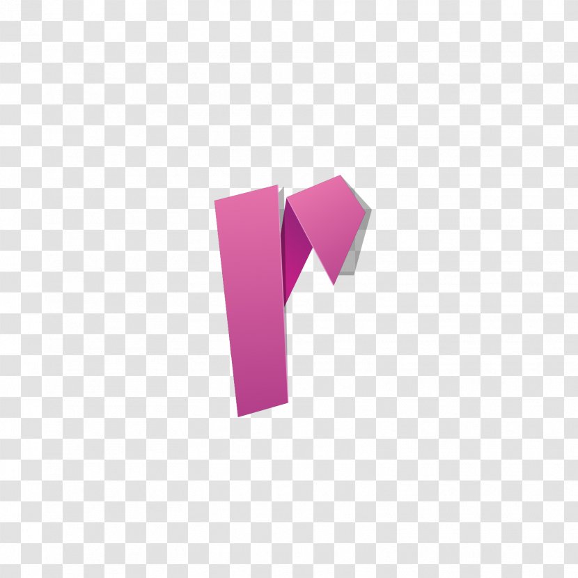 Letter English Alphabet - Pink - Red Origami R Transparent PNG