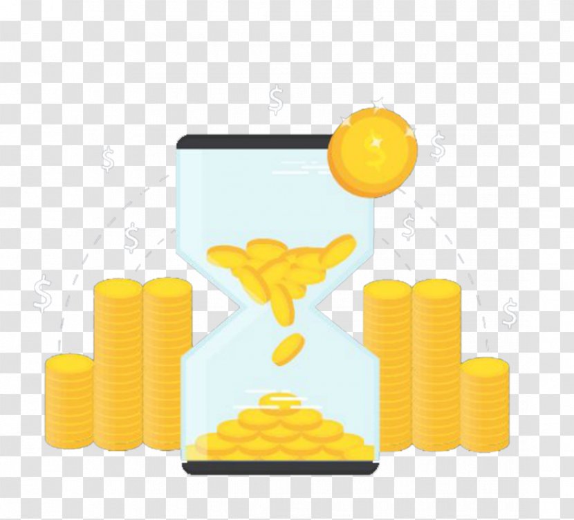 Hourglass Computer File - Yellow - And Coins Transparent PNG