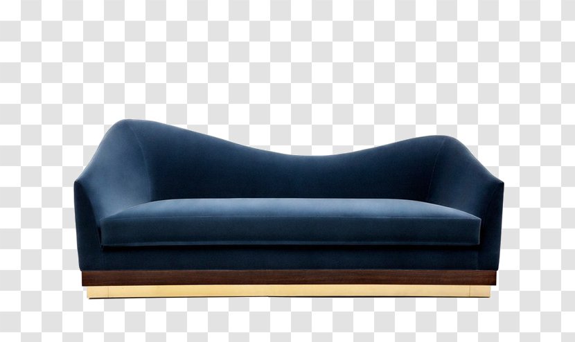 Couch Furniture Living Room Davenport Velvet - Sofa Bed - Blue Transparent PNG